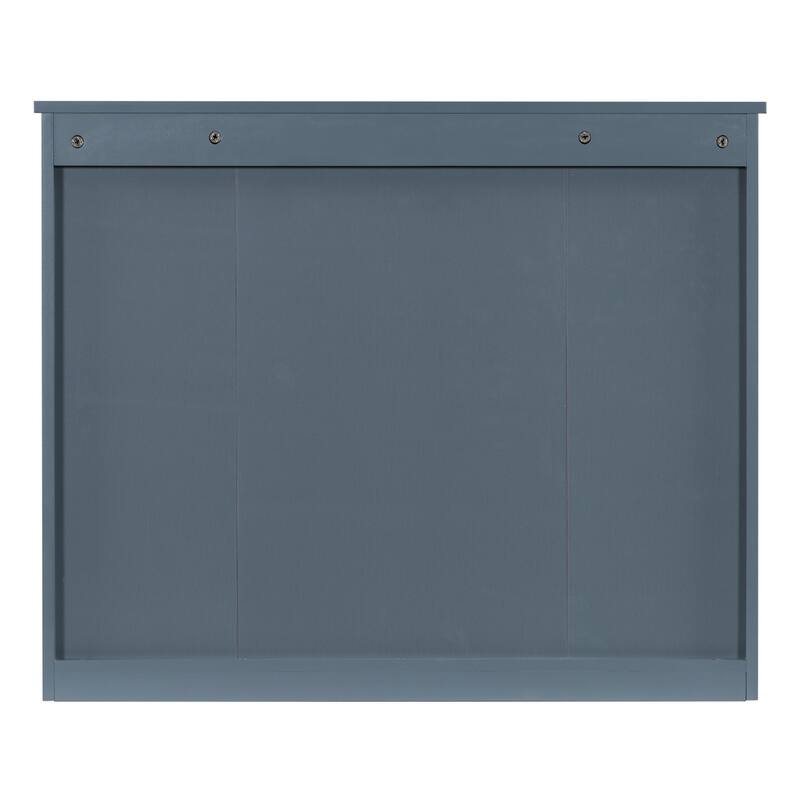 36'' Bathroom Vanity with Top Sink, Freestanding Vanity Set with Mirror Cabinet