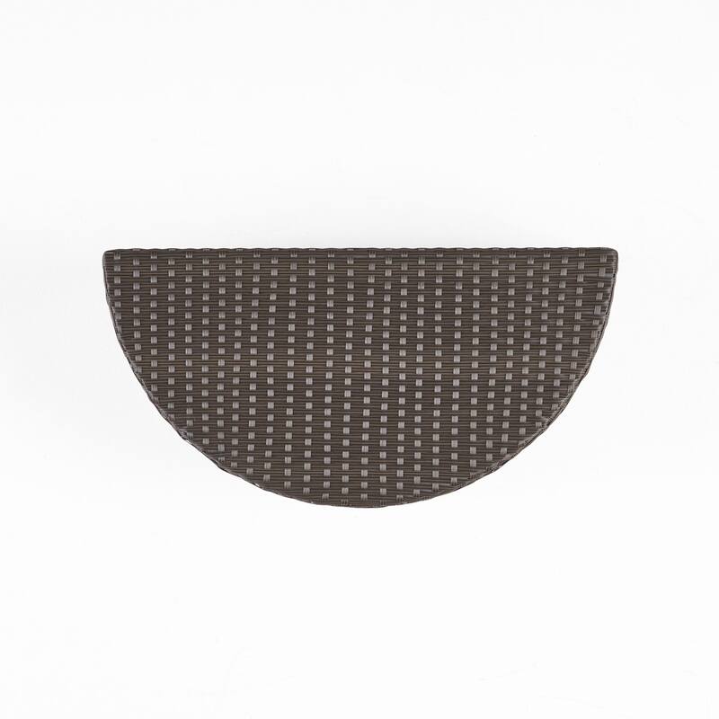 Newton Outdoor Half-Round Coffee Table - Wicker - Gray by Christopher Knight Home
