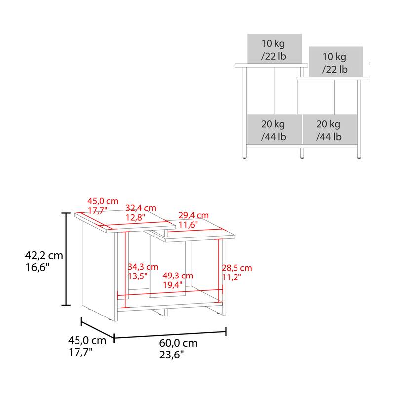 Modern design Coffee Table, 16" H,Easy assembly,FSC Certified CPSIA Compliant