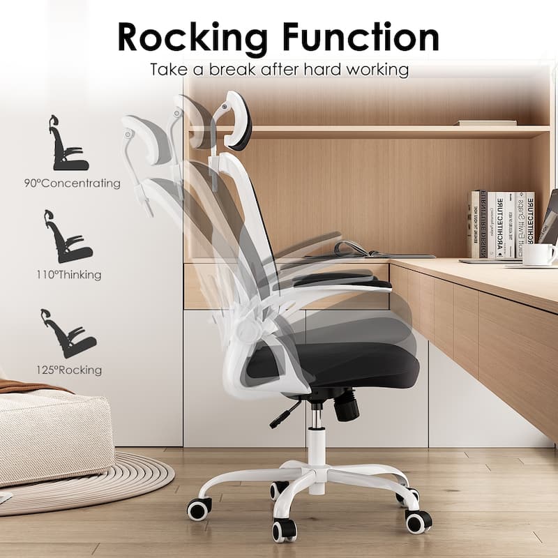 Ergonomic Office Chair, Office Desk Chair with Headrest, High Back Computer Chair with Armrests and Adjustable Lumbar Support