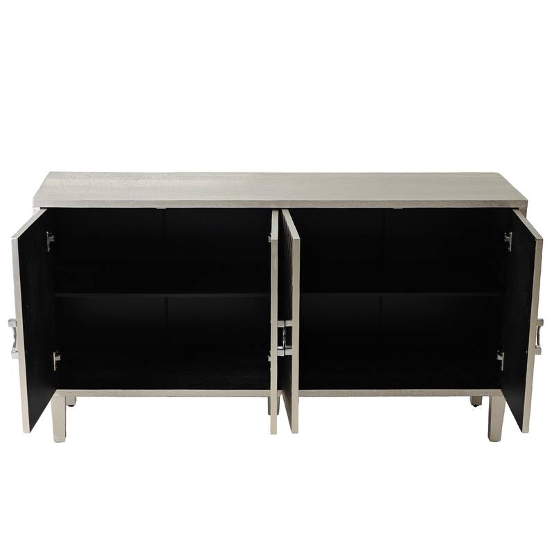 Stylish and Functional 4-Door Storage Cabinet with Adjustable Shelves