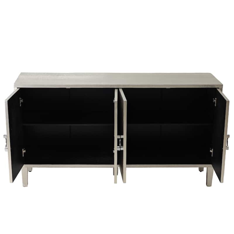 Unique Stylish 4-Door Storage Cabinet with Pine Legs Sideboard Buffets
