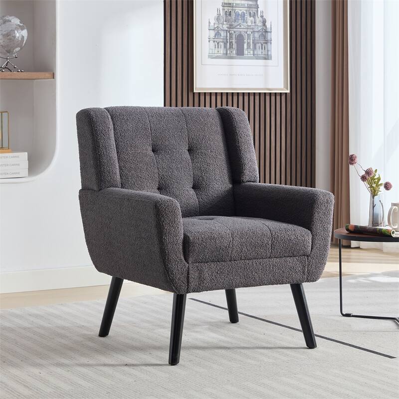 Modern Soft Ergonomics Accent Chair with Black Legs For Indoor Home