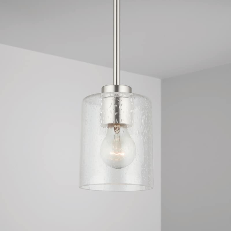 Greyson 1-light Hanging Pendant w/ Clear Seeded Glass