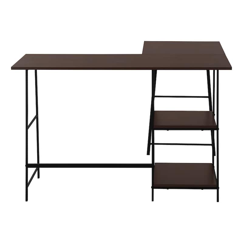 Computer Desk, Home Office, Corner, Storage Shelves