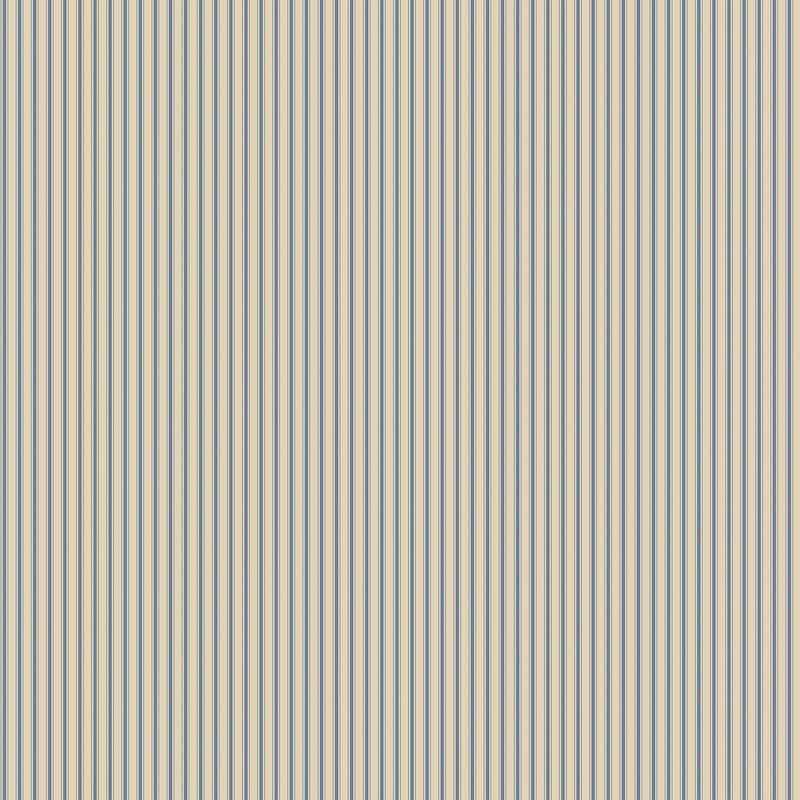 Galerie Wallcoverings Miniatures 3 Collection Ticking Stripe Matte Finish Vinyl on Non-woven Wallpaper Roll - 33-feet long x 21-inches wide - Navy/Beige