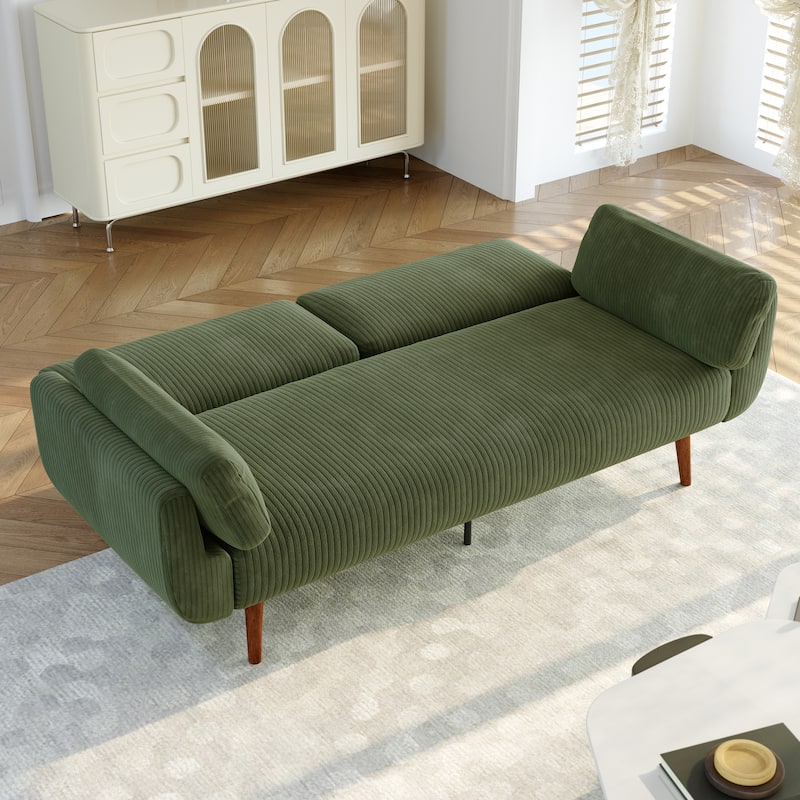 Convertible Corduroy Sleeper Sofa Futon Bed Recliner Lounge
