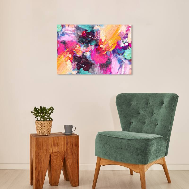 Wynwood Studio Canvas Abstract Phoenix Rising Pink and Hot Pink Modern & Contemporary Wall Art Canvas Print - 16 x 24