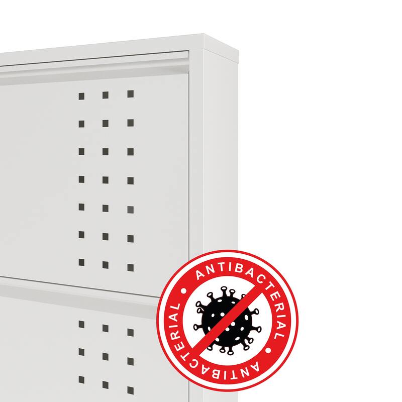 Antibacterial 5 Tier metal shoe cabinet front holes