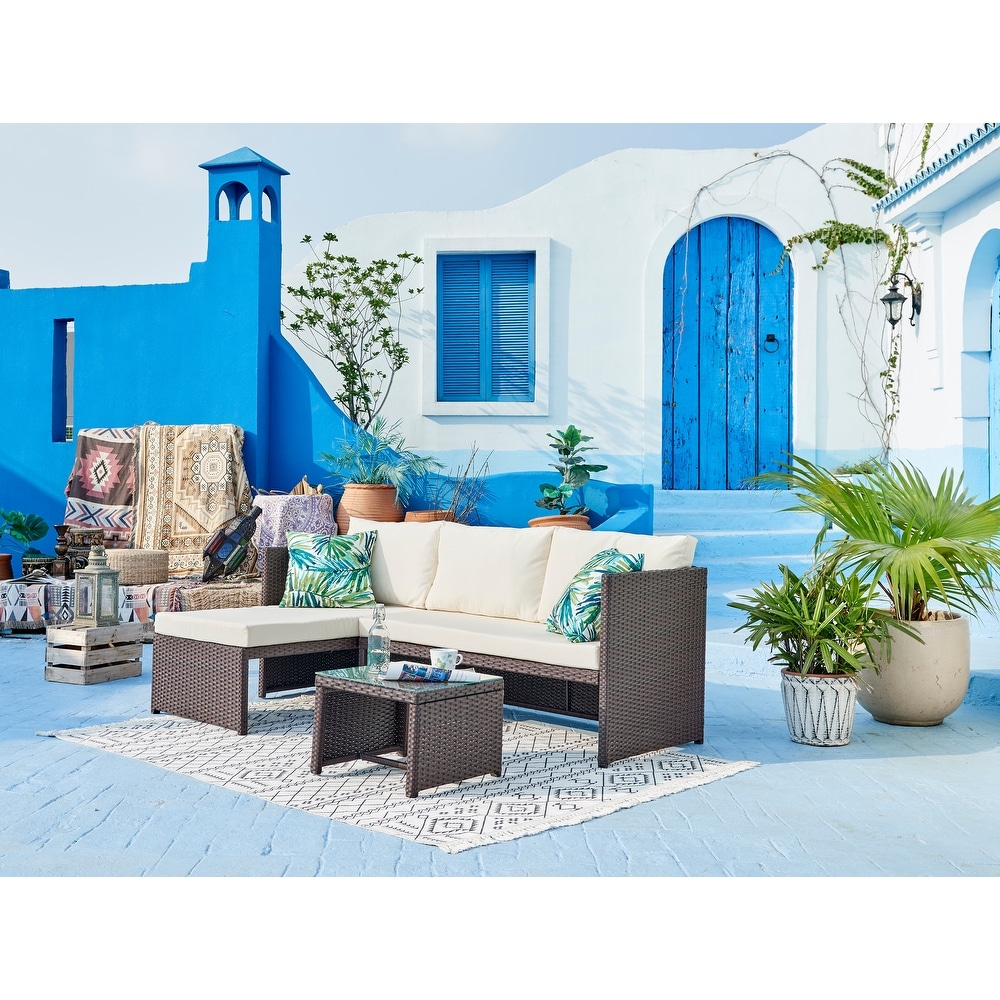 Tan wicker outdoor sectional deals