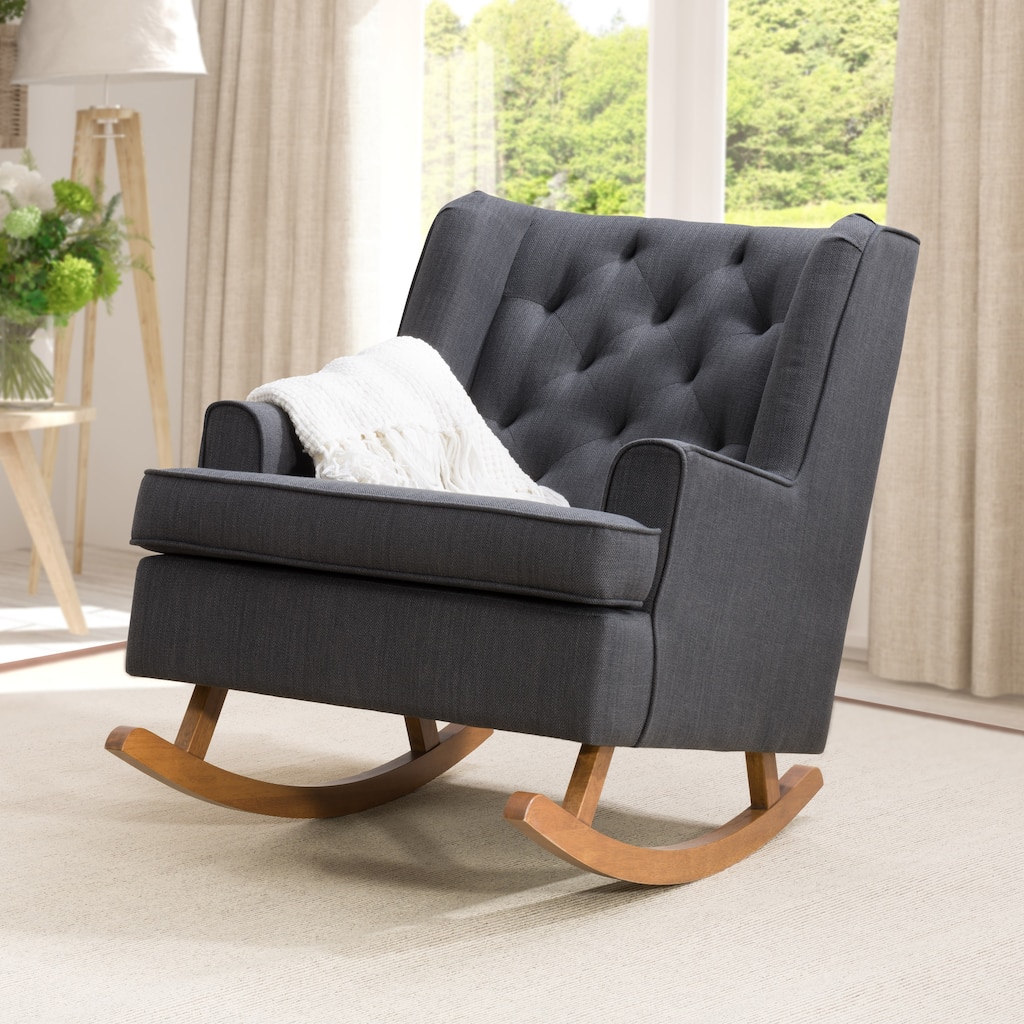 CorLiving Boston Tufted Fabric Rocking Chair