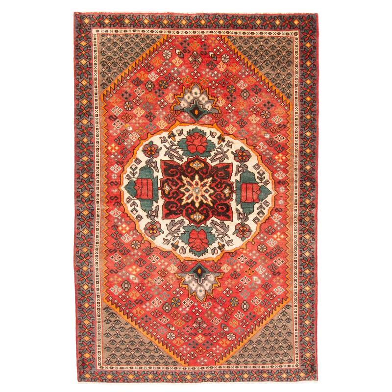 ECARPETGALLERY Hand-knotted Anadol Red Wool Rug - 4'2 x 6'5