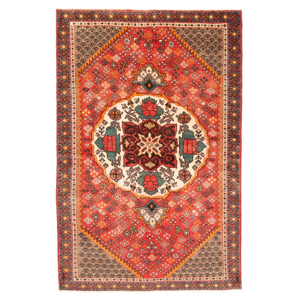 ECARPETGALLERY Hand-knotted Anadol Red Wool Rug - 4'2 x 6'5