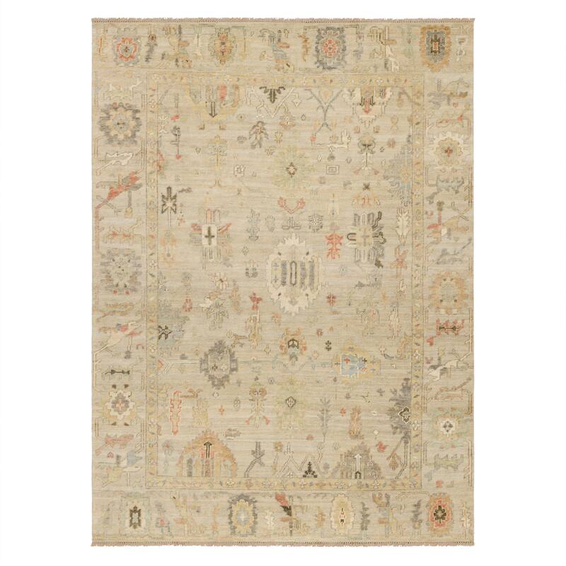 Karastan Palencia Ornamental Wool Area Rug - 6' x 9' - Light Silver - Rectangle