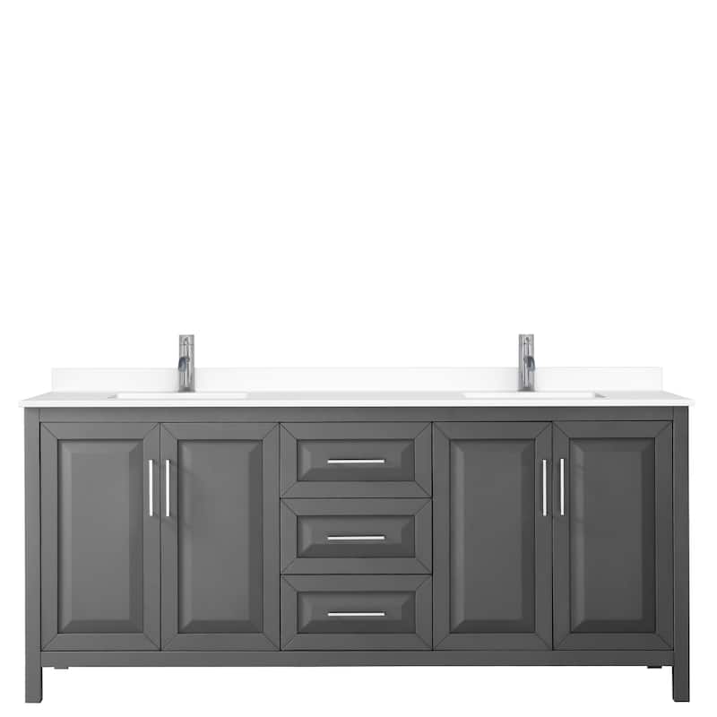 Daria 80 Inch Double Vanity, Cultured Marble Top