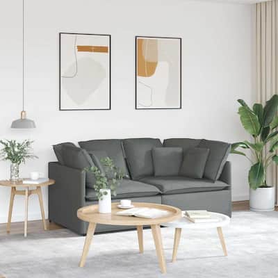 vidaXL Modular Sofa Dark Grey Fabric with Foam Filling Generous Modular - 39.4 x 78.7 x 25.2 in
