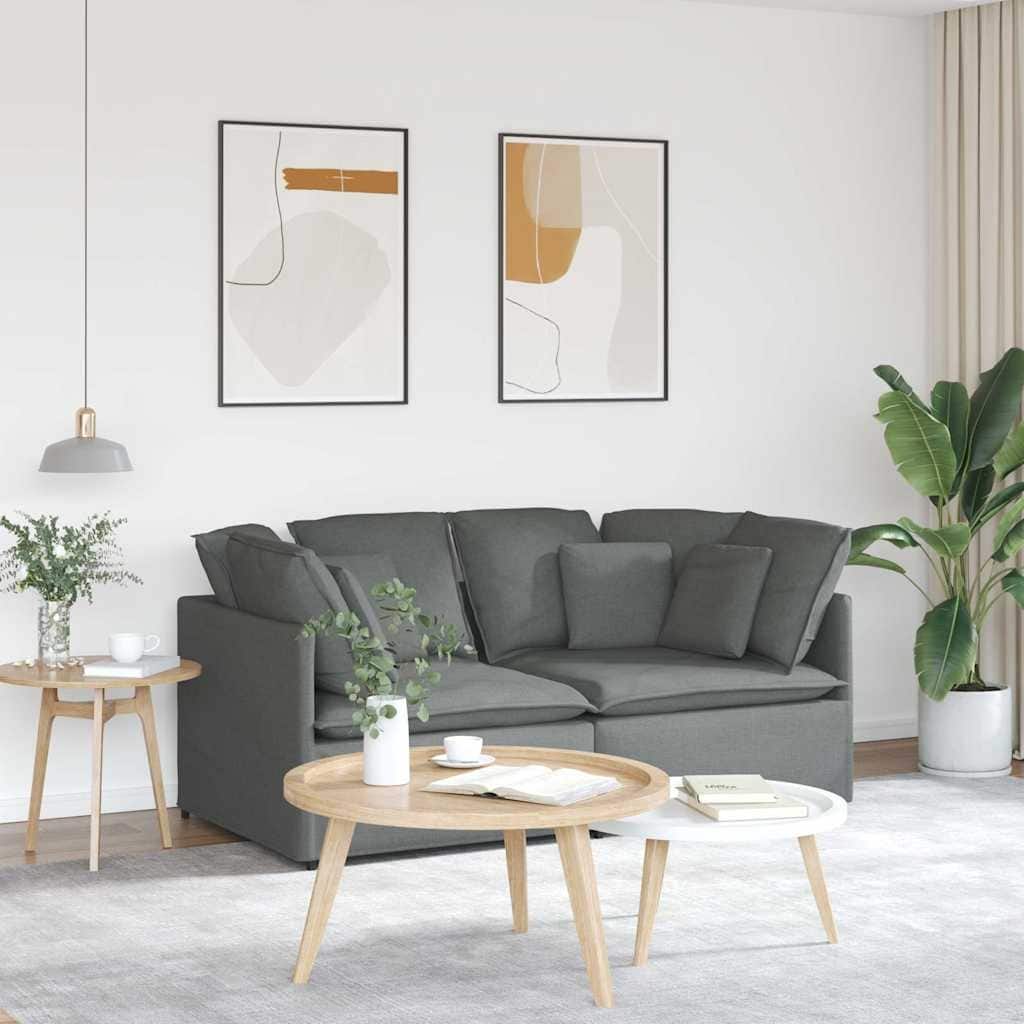 vidaXL Modular Sofa Dark Grey Fabric with Foam Filling Generous Modular - 39.4 x 78.7 x 25.2 in