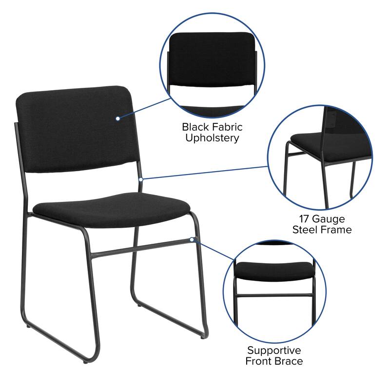 500 lb. Capacity High Density Stacking Chair with Sled Base