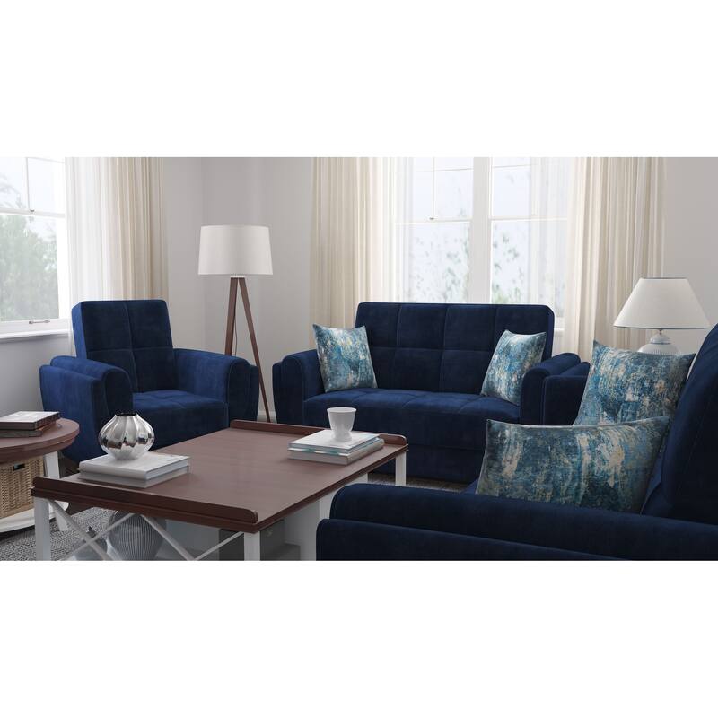 Collection Upholstered Convertible Loveseat With Storage