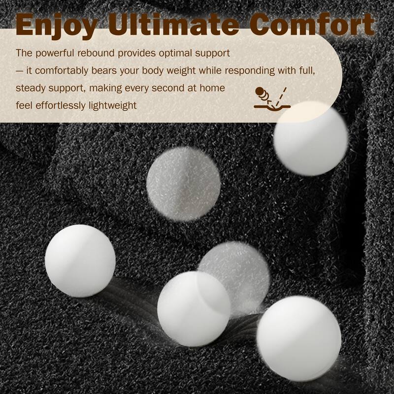 Convertible Floor Sofa with Teddy Fabric, Twin Mattress & No Assembly