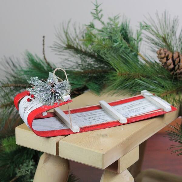 Shop 14 Red And White Sled Glitter Christmas Ornament Wall
