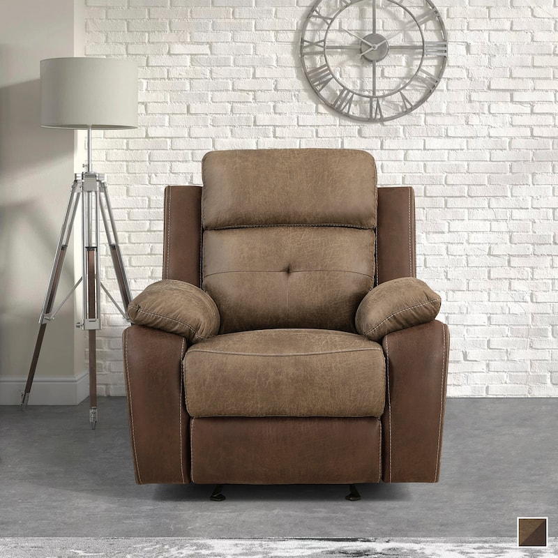 Jonnie Polished Microfiber Glider Reclining Chair