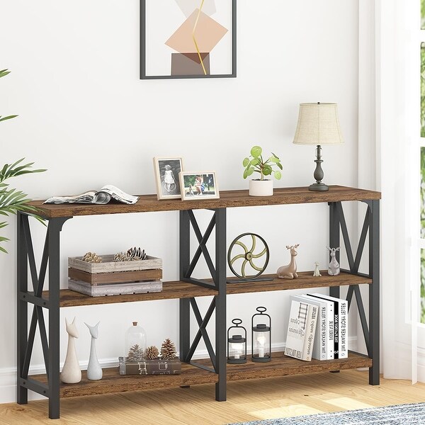 Rustic console table with storage sale