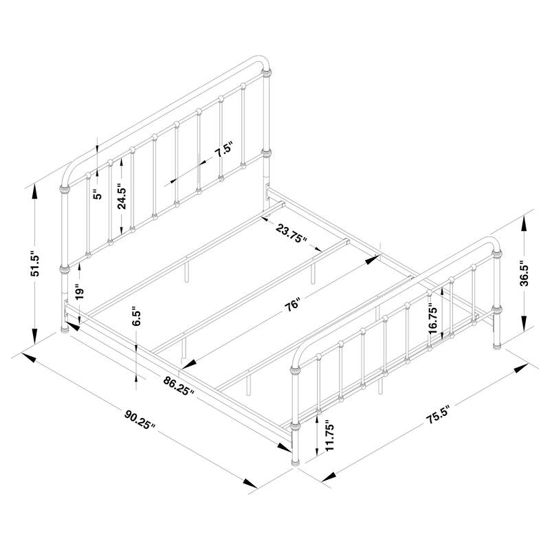 Livingston Metal Open Frame Bed Dark Bronze