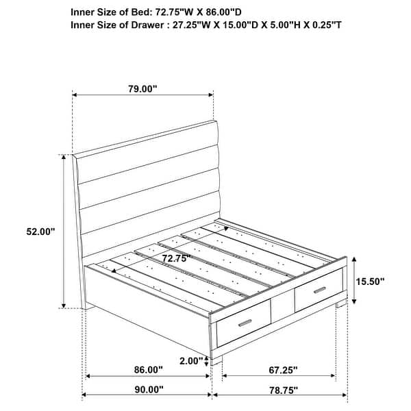 dimension image slide 2 of 3, Felicity Storage Bed White High Gloss