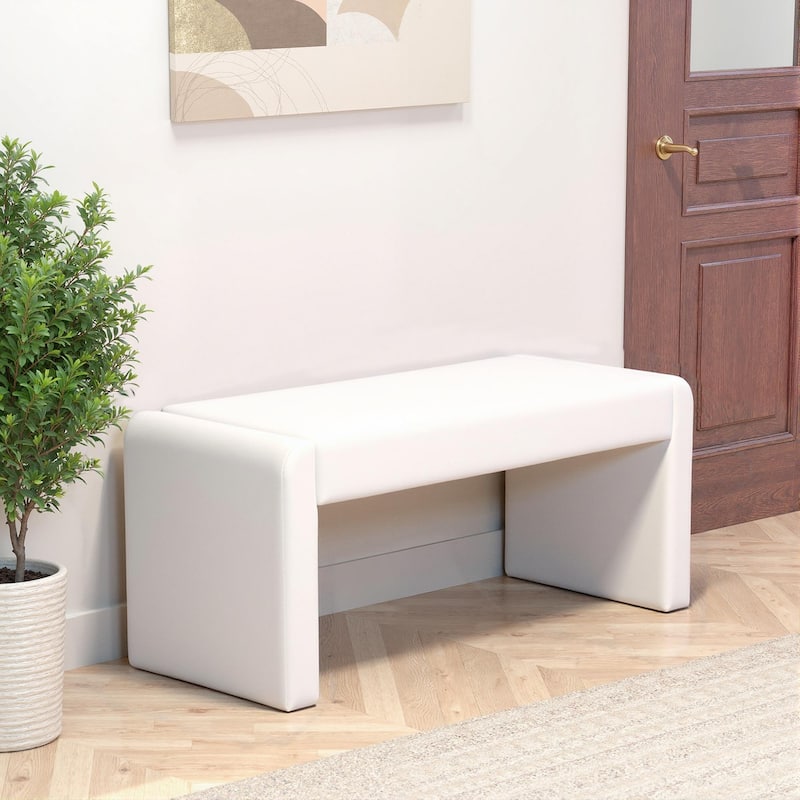 Velvet/Faux Leather Entryway Bench End of Bed Bench Upholstered Modern Window Bench for Dining Room/Bedroom