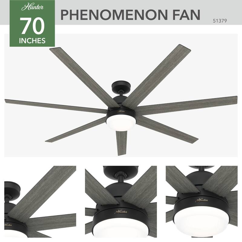 Hunter 70" WiFi Phenomenon Ceiling Fan with LED Light, Wall Control - Windmill - SMART FAN - ENERGY STAR!