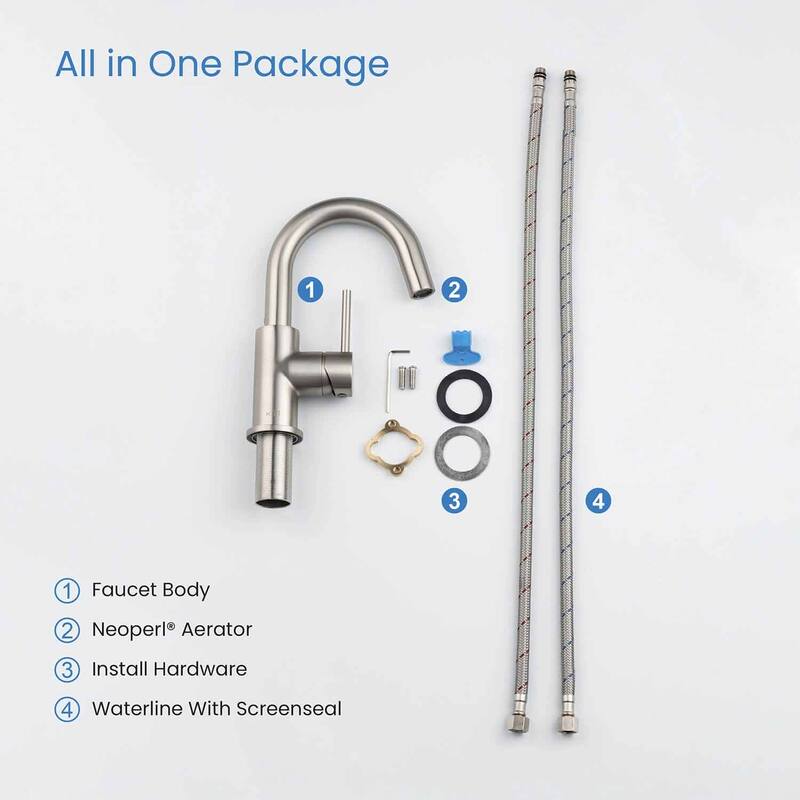 Circular Single Handle High-Arc Bathroom Sink Faucet with Pop Up Drain