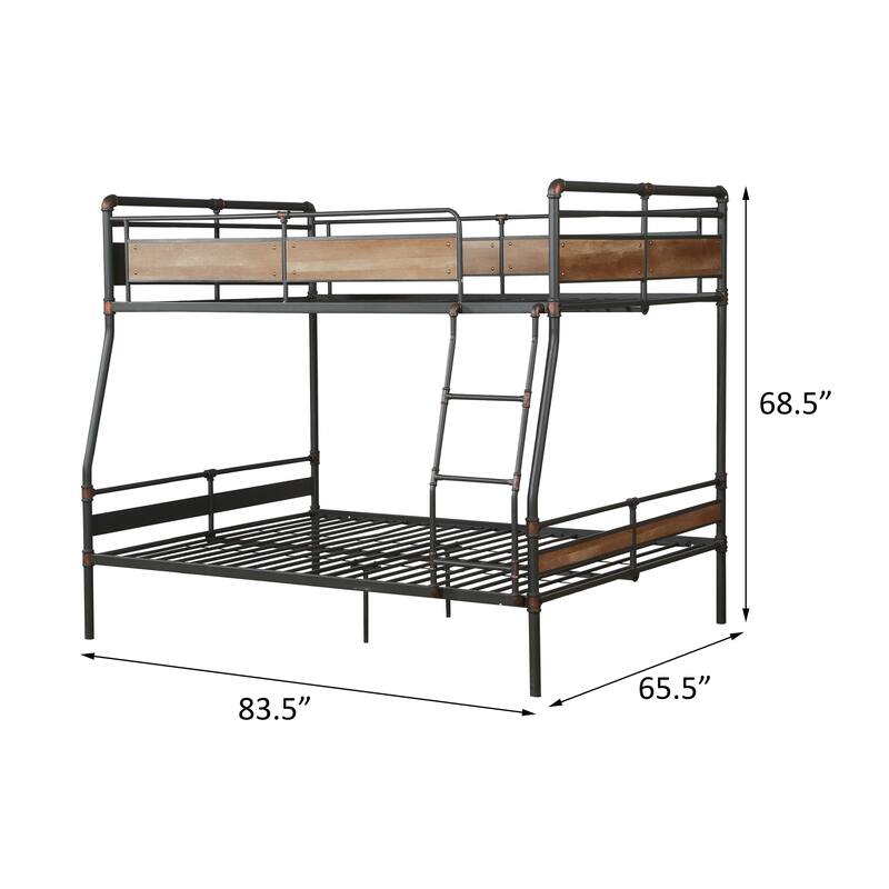 Merklee Sandy Black and Dark Bronze Full XL over Queen Bunk Bed