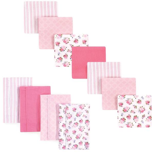 slide 1 of 1, Luvable Friends Infant Girl Cotton Flannel Burp Cloths and Receiving Blankets, 11-Piece, Garden, One Size - Garden - One Size One Size - Garden