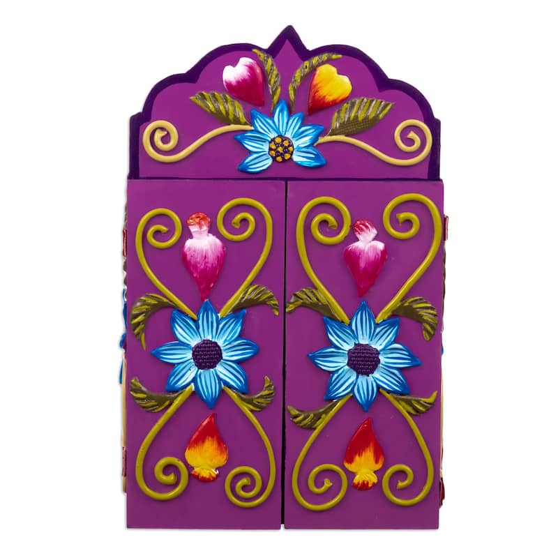 Novica Handmade Nuptials Ceramic And Wood Retablo