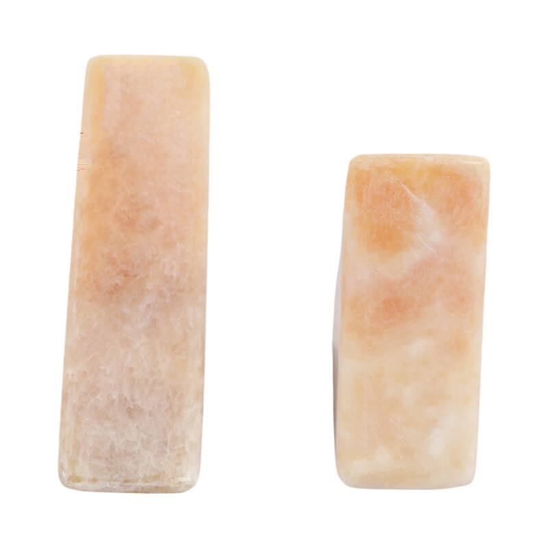 Decorative Onyx Triangular Bookends - Set of 2 , 12", Orange & Ivory - 12.0"
