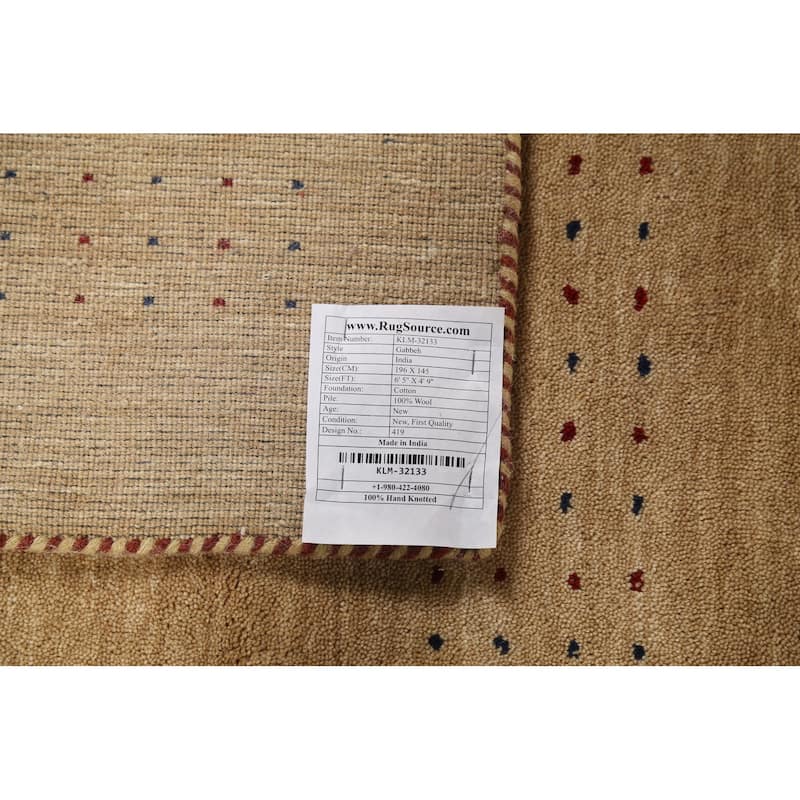 Little Animals Design Gabbeh Area Rug Hand-Knotted Wool Carpet - 4'9"x 6'5"