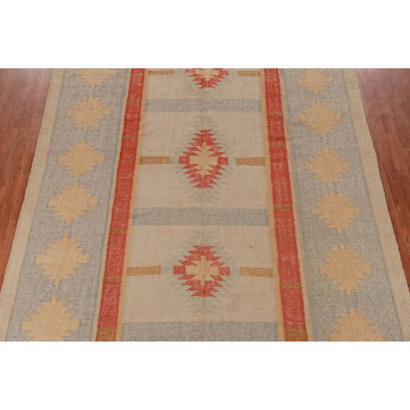 Hand Woven Oriental 100% Jute Carpet Southwestern Modern Beige & Ivories Kilim Area Rug - 10' 0'' X 8' 5''