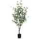 4.5ft Frosted Green Artificial Silver Dollar Eucalyptus Tree Plant in ...