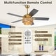 preview thumbnail 10 of 18, 52" Farmhouse Natural Rope Reversible 5-Blade Gold Ceiling Fan with Remote
