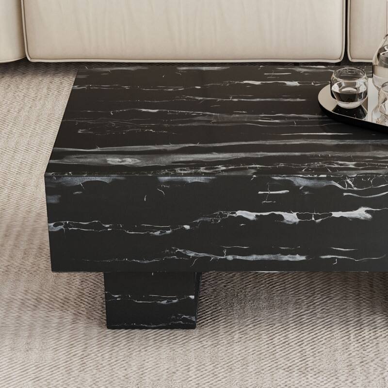 43.3" Length Coffee Table with Marble Texture