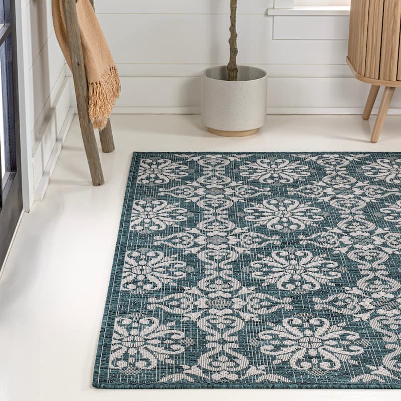 JONATHAN Y Maribel Traditional Mediterranean Tile Design Indoor/Outdoor Area Rug