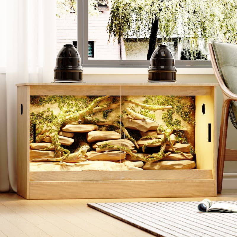 Reptile Habitat -Spacious Terrarium for Lizards, Snakes & More - 47.2"