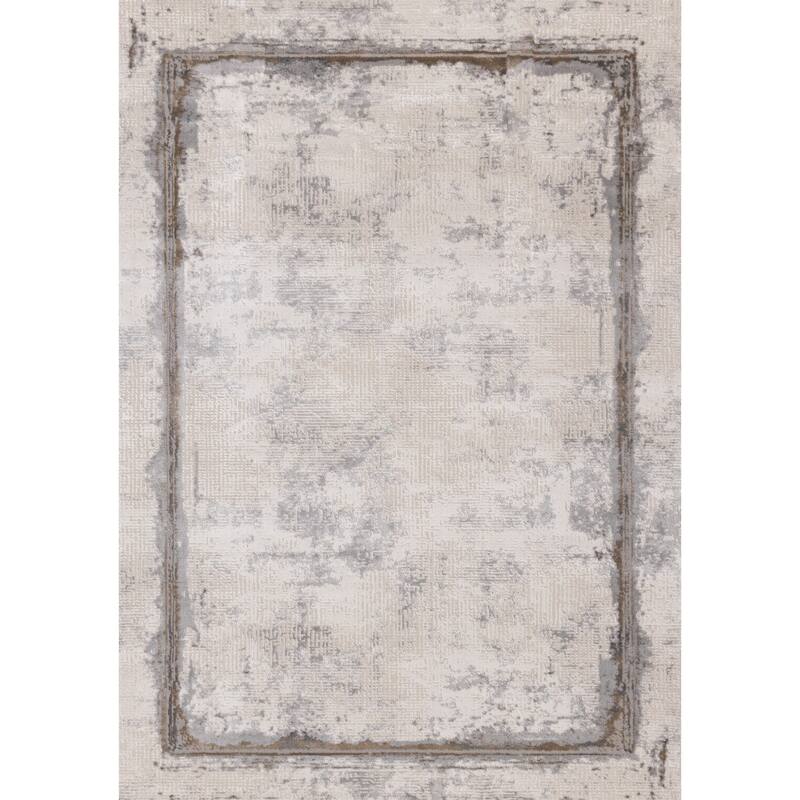 London Collection - Grey Cream Beige Border Indoor Area Rug