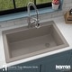 preview thumbnail 32 of 59, Karran Drop-In Quartz Composite 1-Hole Single Bowl Kitchen Sink - 33" x 22" x 9"