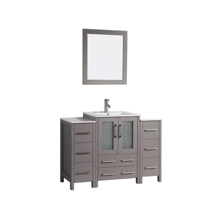 Vanity Art 48 in. Single Sink Bathroom Vanity with Top and Mirror - 48 X 18.1 X 35.8
