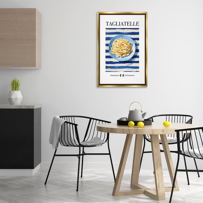 Stupell Traditional Tagliatelle Pasta Framed Floater Canvas Wall Art Design By Andreas Magnusson