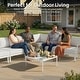 preview thumbnail 7 of 40, 2/4/6/8-Seat Modular All-Weather Aluminum Outdoor Sectional Sofa Set with Deep Seating Patio Conversation Set