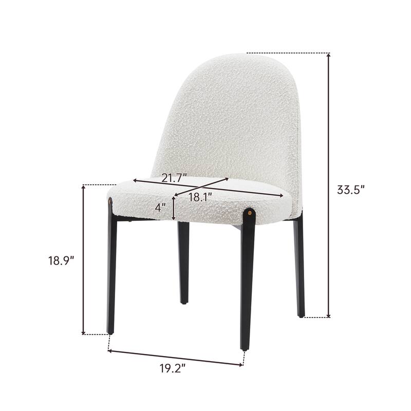 Morden Fort Upholstered Side Chair in White and Black (Set of 4)
