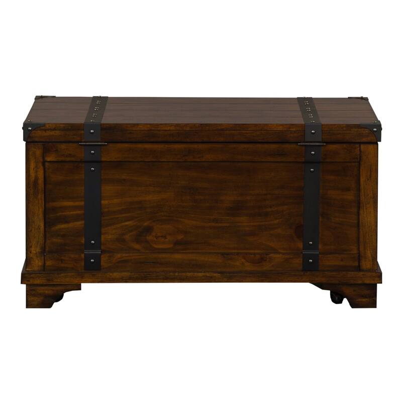 Aspen Skies Russet Brown and Metal Accents Storage Trunk